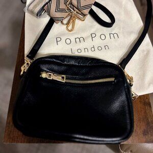 Pom Pom of London Black Purse with 3 Strap Options